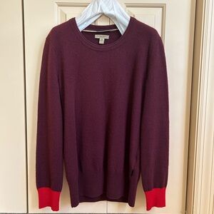 Burberry Brit Cashmere Sweater SP – Burgundy with Pink Elbow Patches